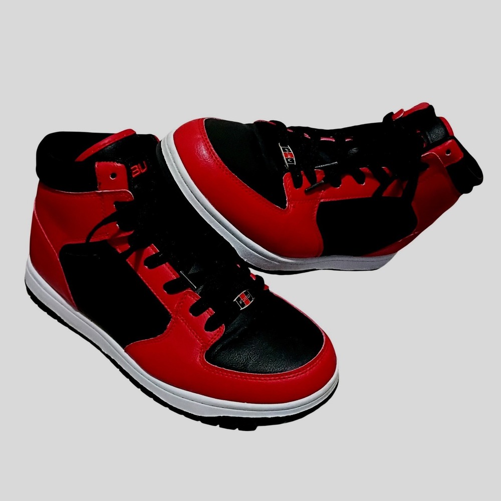 FUBU Heritage High Top Sneakers Men 9.5 Red Black Basketball Streetwear Shoes‎